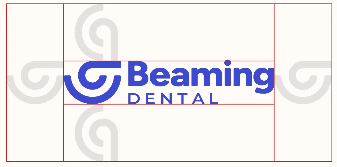 Horizontal logo with a safe zone equal to the width of the symbol on every side