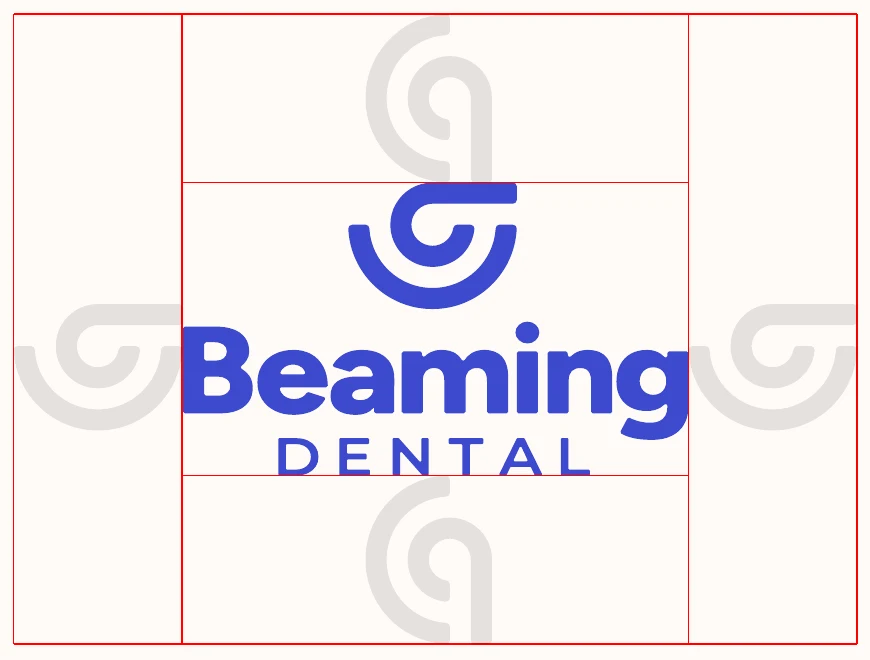 Vertical logo with a safe zone equal to the width of the symbol on every side